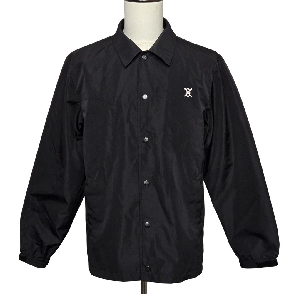 Daily Paper Eze Jacket Mens Small Black Coach Lightweight‎ Windbreaker Logo New